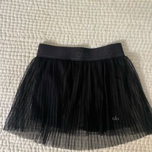 ALO Yoga Black Mesh Mini Skirt